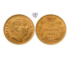 20 dinara, 1882., Milan I